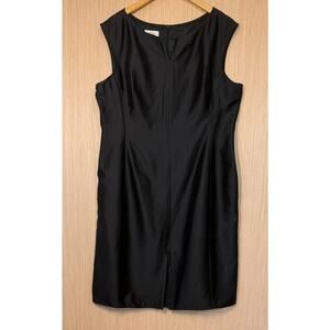 NEW $158 Vtg Talbolts 100% Pure Silk Midi Dress Womens Size 18 Black Career